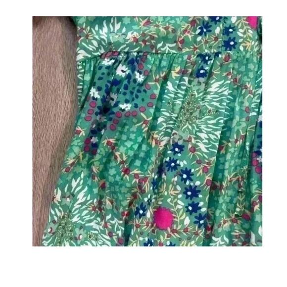 Rachel Zoe Women’s Top Green Floral Bell Ruffle Sleeve Blouse, Small, Colorful - Picture 4 of 7